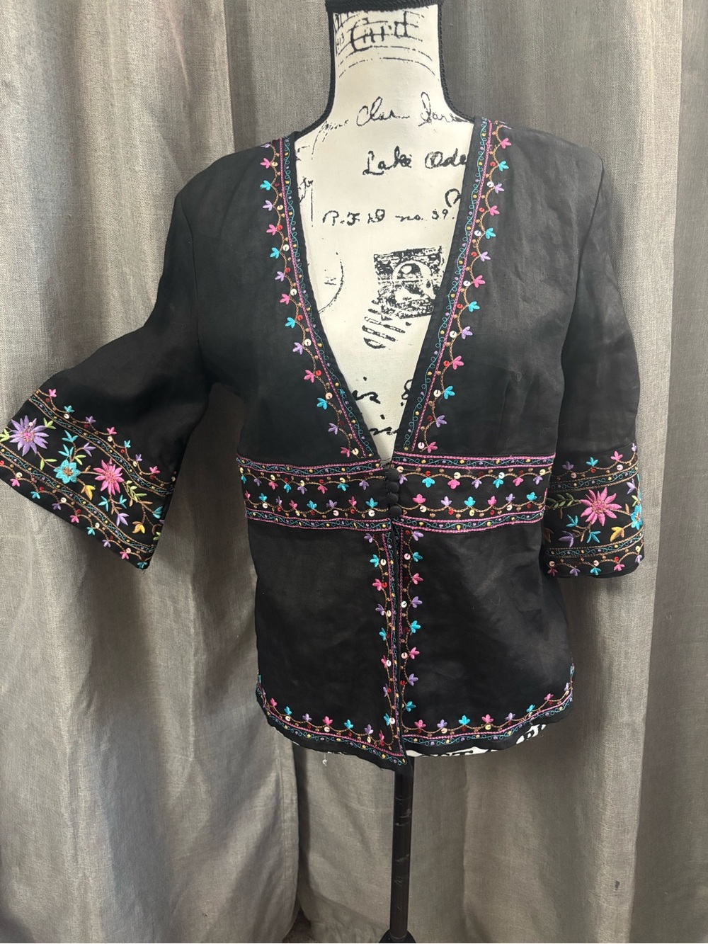 ✨ Gorgeous Silkland Boho Linen Topper Jacket! NEVER WORN